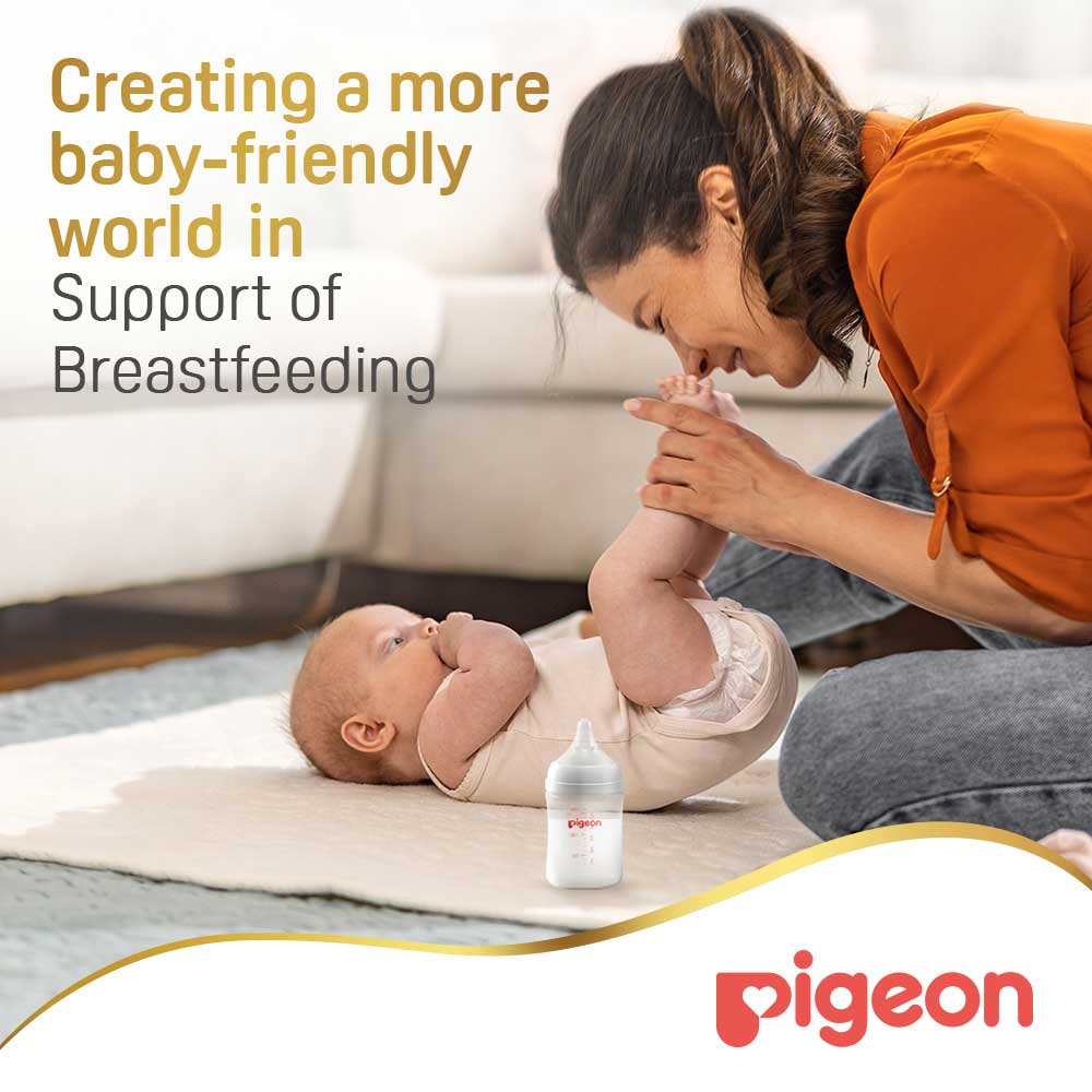 Pigeon Softouch WN3 Nursing Bottle With Ss Sized Nipple (160ml, 0-6 Months)