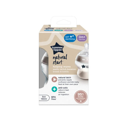 Tommee Tippee Closer to Nature Feeding Bottle 150ml Clear