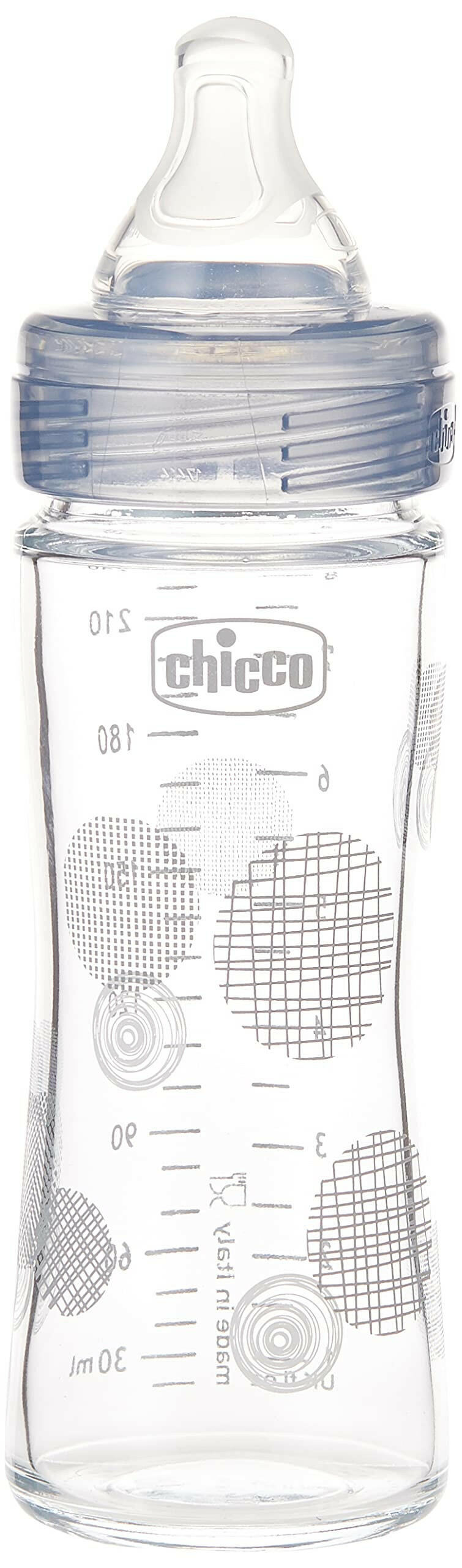 شيكو بيبي ويل بيينج رضّاعة زجاجية للجنسين - 240 مل - تدفق بطيء - سيليكون
