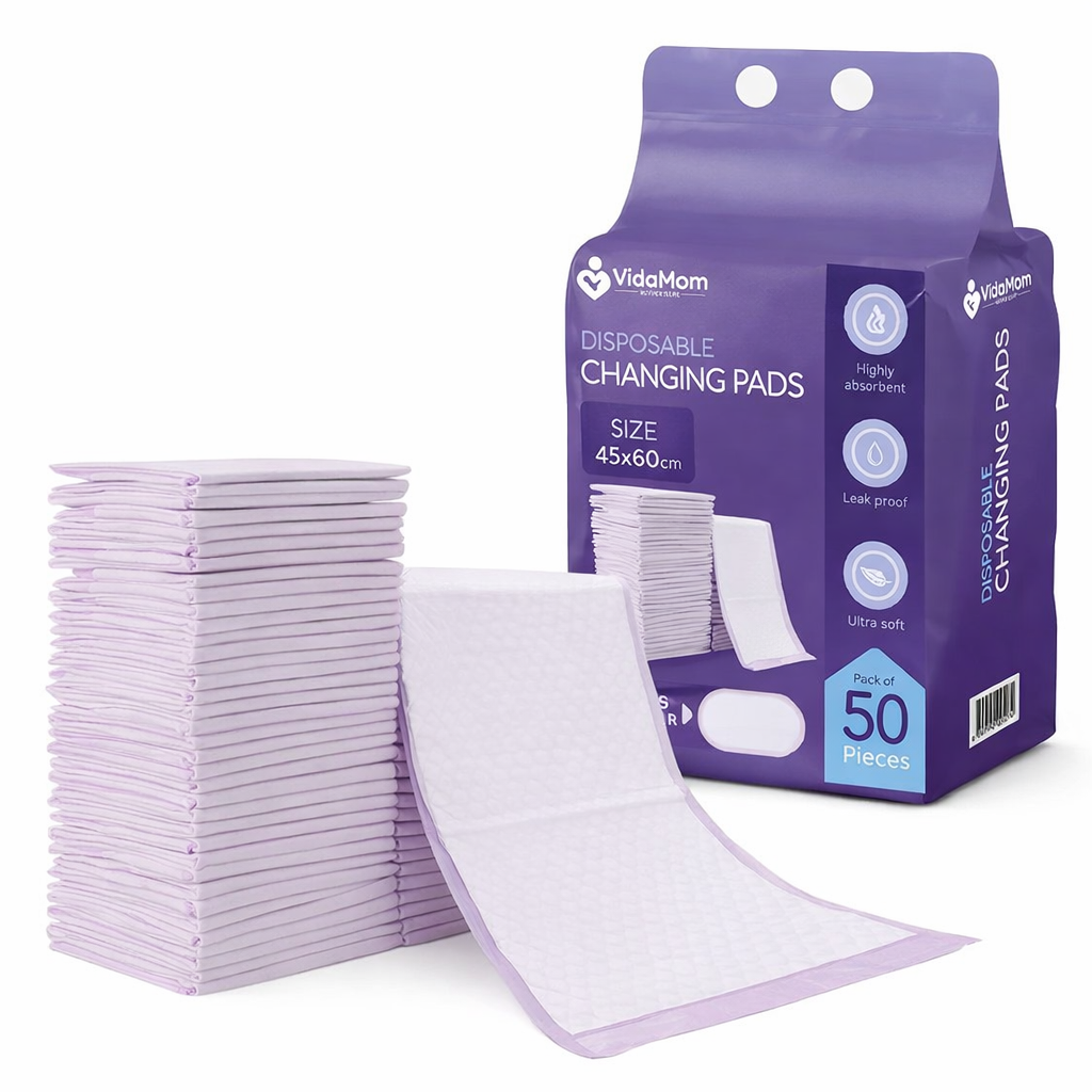 VidaMom Disposable Diaper Colored Changing Mats - Pack of 50 (40x60cm)