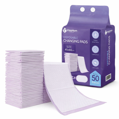 VidaMom Disposable Diaper Colored Changing Mats - Pack of 50 (40x60cm)
