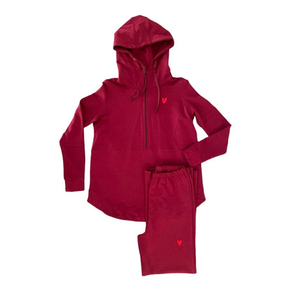 Become a Mom Maternity Tracksuit (Maroon, Small)