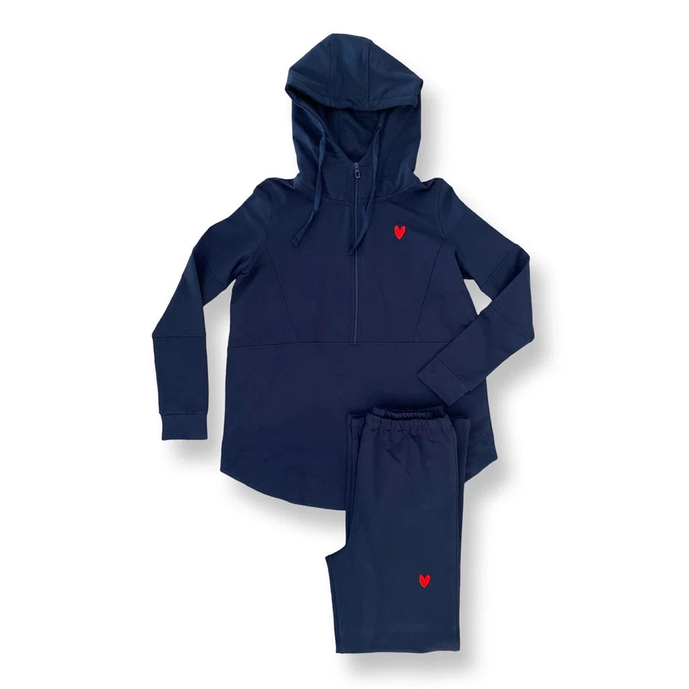 Become a Mom Maternity Tracksuit (Navy, Medium)