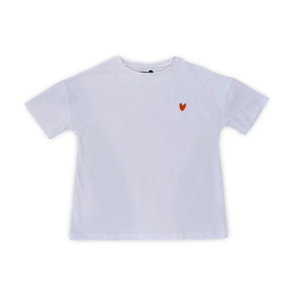 Become a Mom Mama Heart Short Sleeve Tee (White, Small)