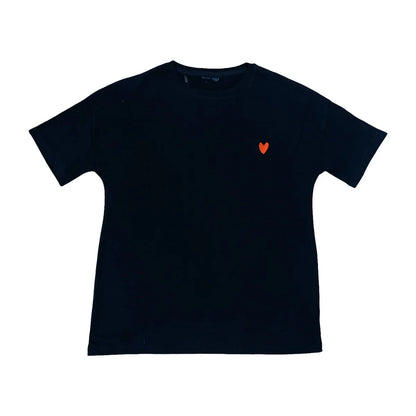 Become a Mom Mama Heart Short Sleeve Tee (Black, Large)