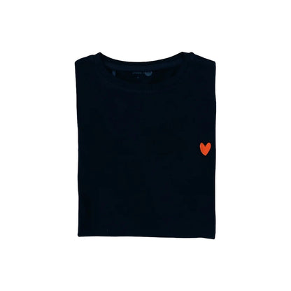 Become a Mom Mama Heart Short Sleeve Tee (Black, Large)