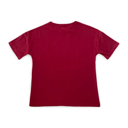 Become a Mom Mama Heart Short Sleeve Tee (Maroon, Medium)