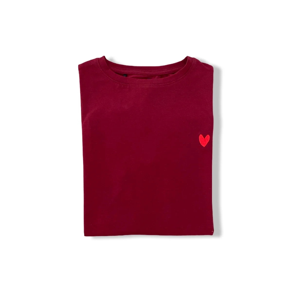 Become a Mom Mama Heart Short Sleeve Tee (Maroon, Medium)
