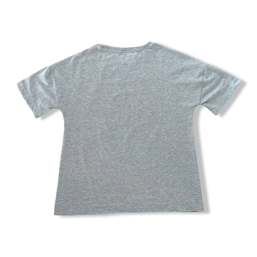 Become a Mom Mama Heart Short Sleeve Tee (Grey, Medium)