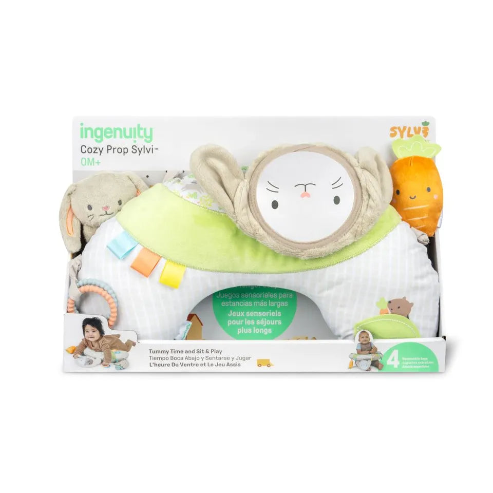 Ingenuity - Cozy Sylvi Tummy Time Activity Pillow - Multicolor