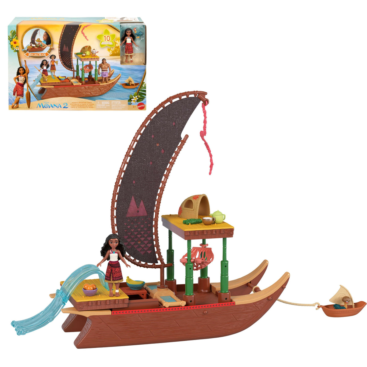 Disney Moana 2 Moana’s Adventure Canoe Playset – 13 Pieces
