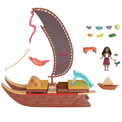 Disney Moana 2 Moana’s Adventure Canoe Playset – 13 Pieces
