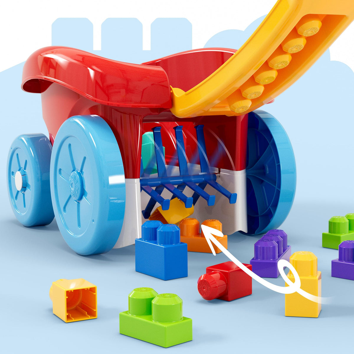 MEGA BLOKS First Builders Block Scooping Wagon with Storage – 20 Pieces