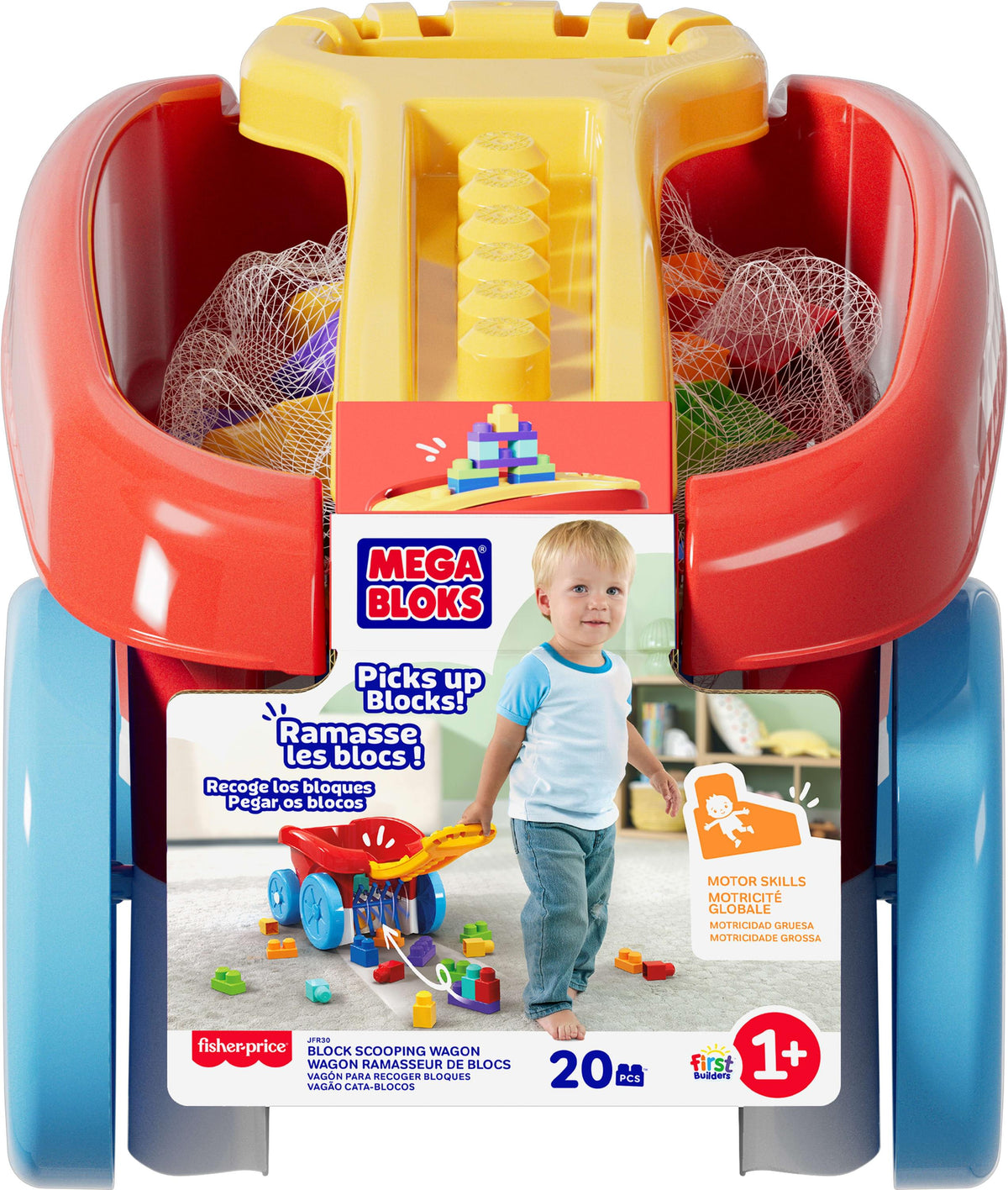 MEGA BLOKS First Builders Block Scooping Wagon with Storage – 20 Pieces