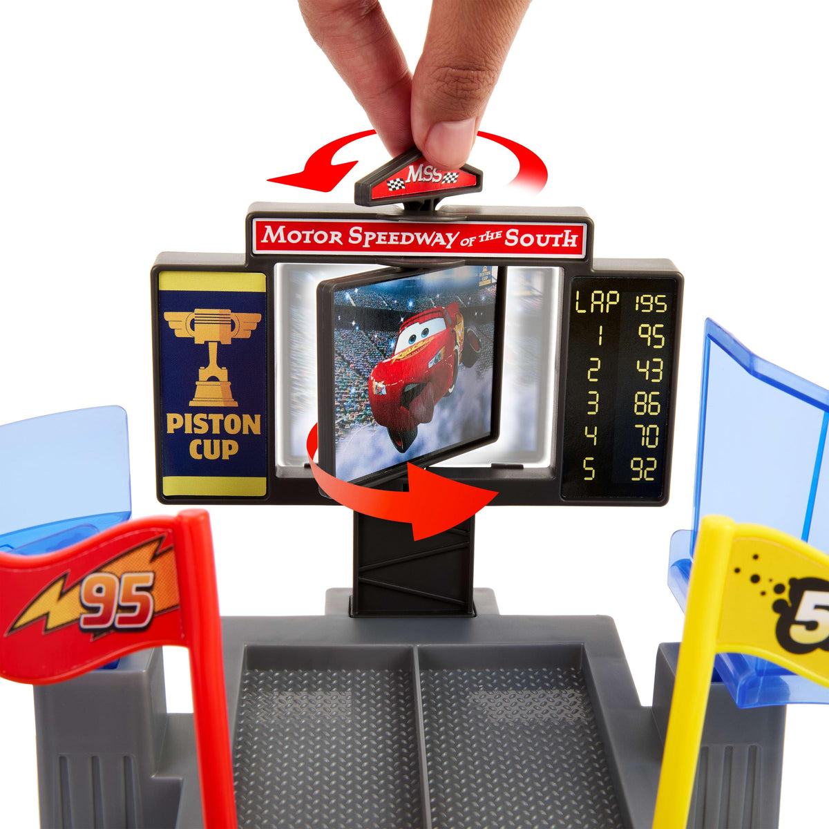 Mattel Disney Pixar Cars Piston Cup Stunting Speedway Playset with Lightning McQueen – 25 Pieces