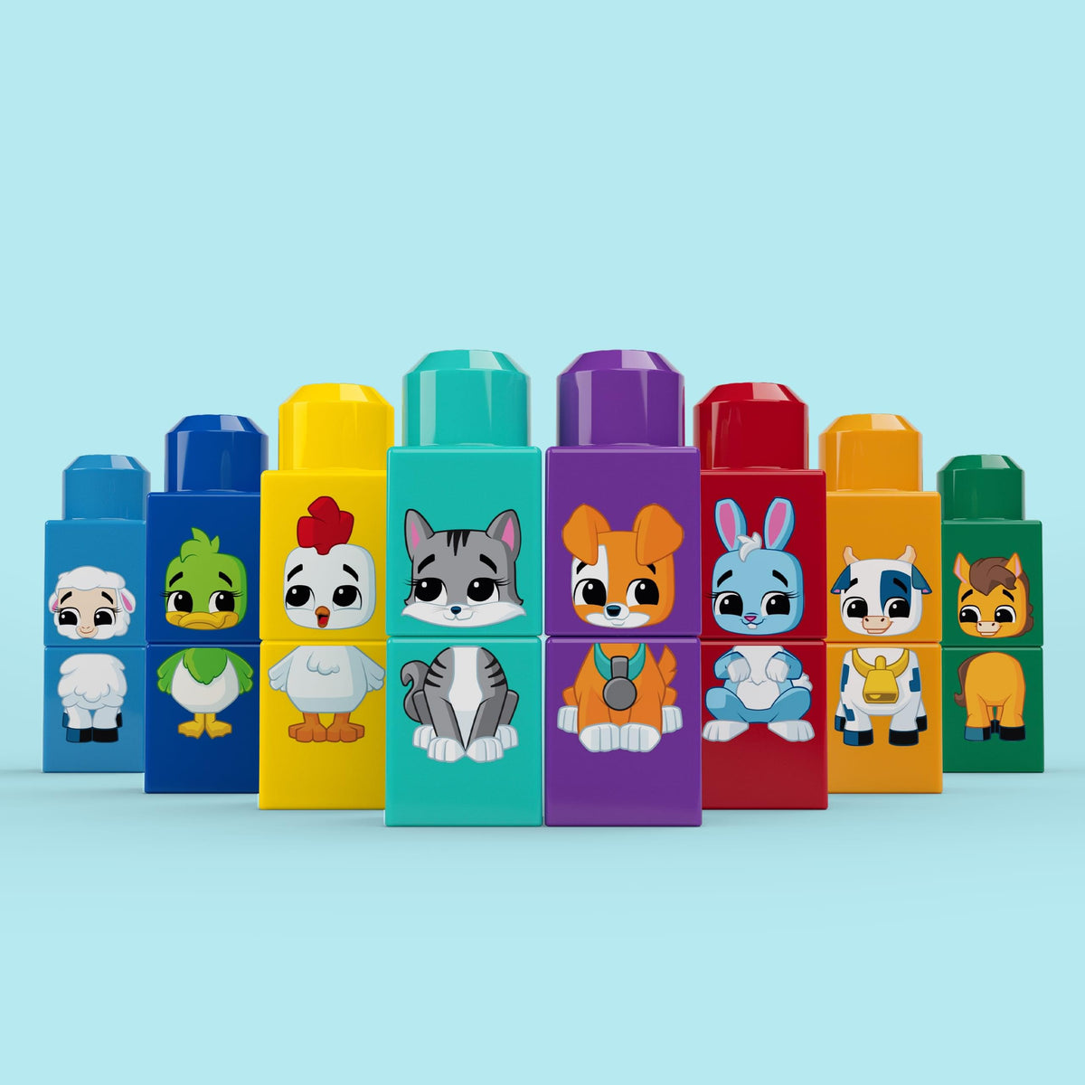 MEGA BLOKS First Builders Build & Match Animal Tractor – 30-Piece Set