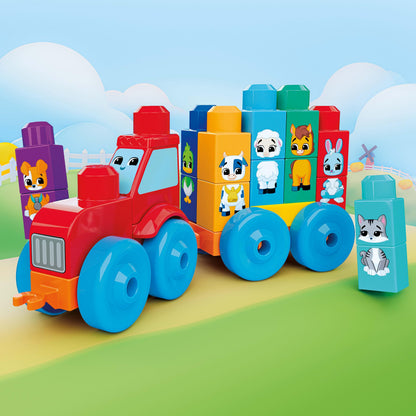 MEGA BLOKS First Builders Build & Match Animal Tractor – 30-Piece Set