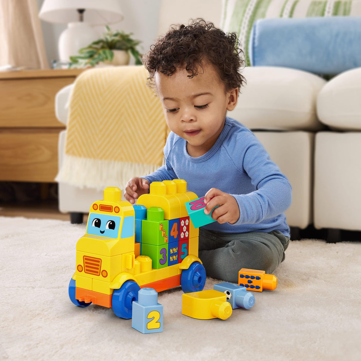 MEGA BLOKS First Builders Build & Count Bus Block Toy – 45 Pieces