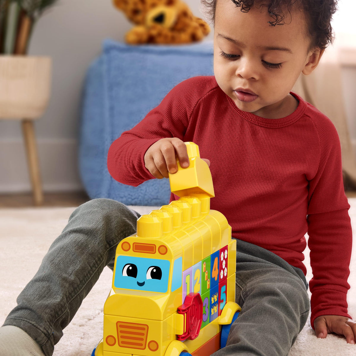 MEGA BLOKS First Builders Build & Count Bus Block Toy – 45 Pieces