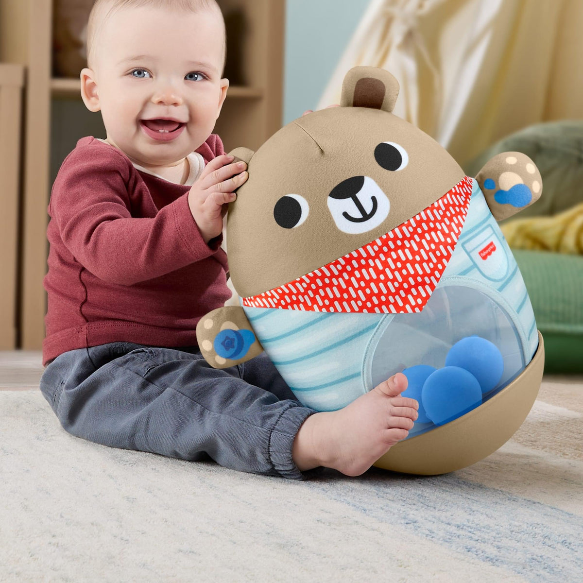 Fisher-Price Friendship Forest Bat & Wobble Inflatable Bear