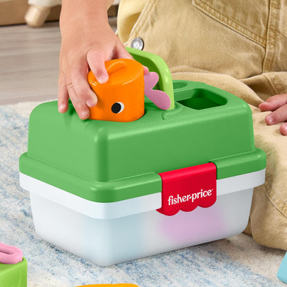 Fisher-Price Friendship Forest Sort & Store Tackle Box – 6 Shape Blocks & Fishing Net