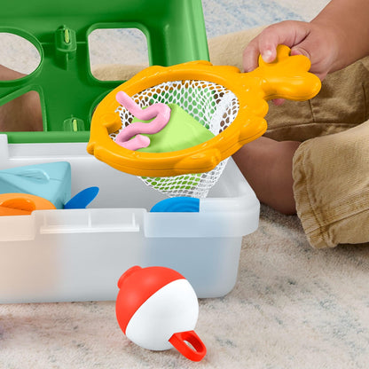 Fisher-Price Friendship Forest Sort & Store Tackle Box – 6 Shape Blocks & Fishing Net