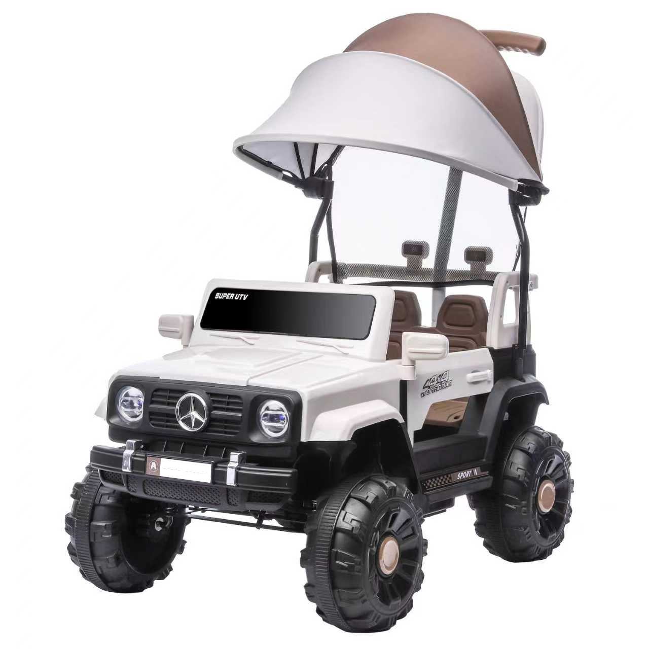 Tobbi Kids  Orbic Kids Mercedes Unimog Style 6V Battery Ride On With Canopy (White)