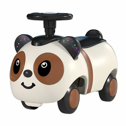 Tobbi Kids Orbic Kids Panda Slide Car With Light And Music (Brown)