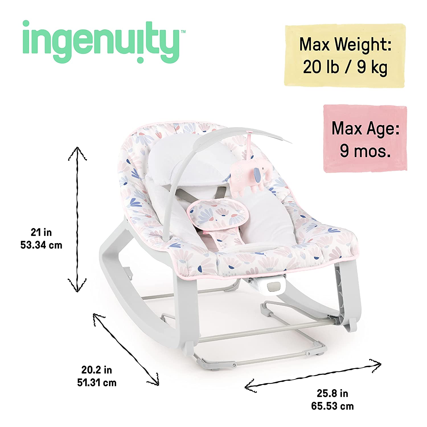 Keep Cozy 3in1 Grow with Me Bouncer Seat by Ingenuity.