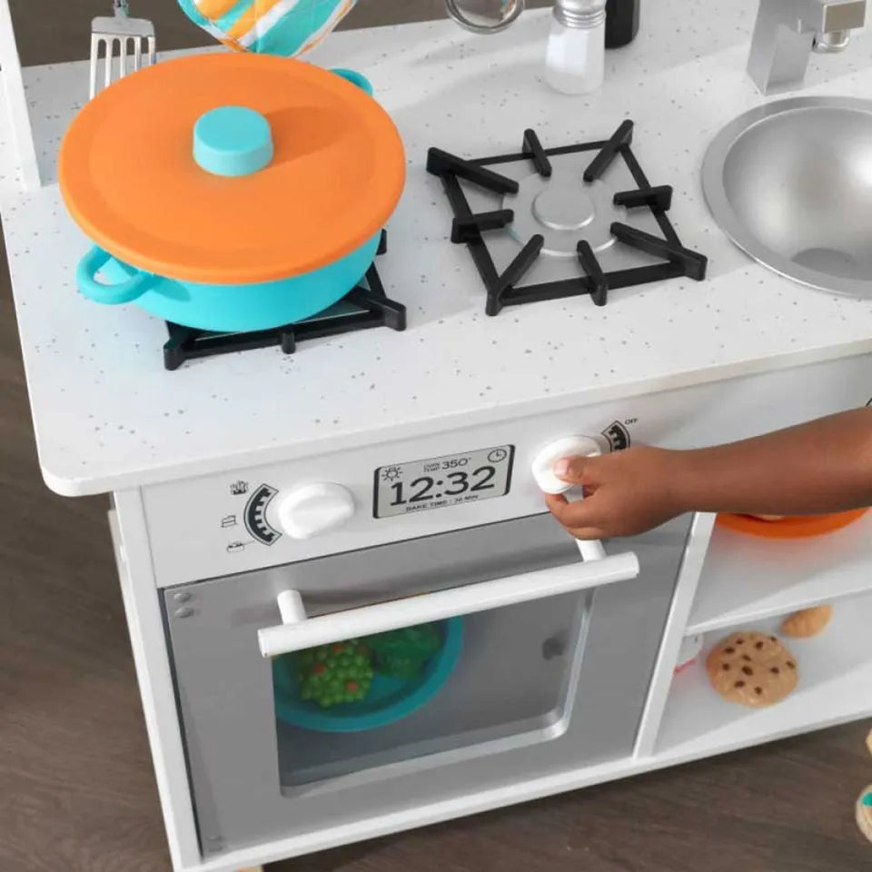 KidKraft - All Time Play Kitchen with Accessories - White - 38 Pieces.