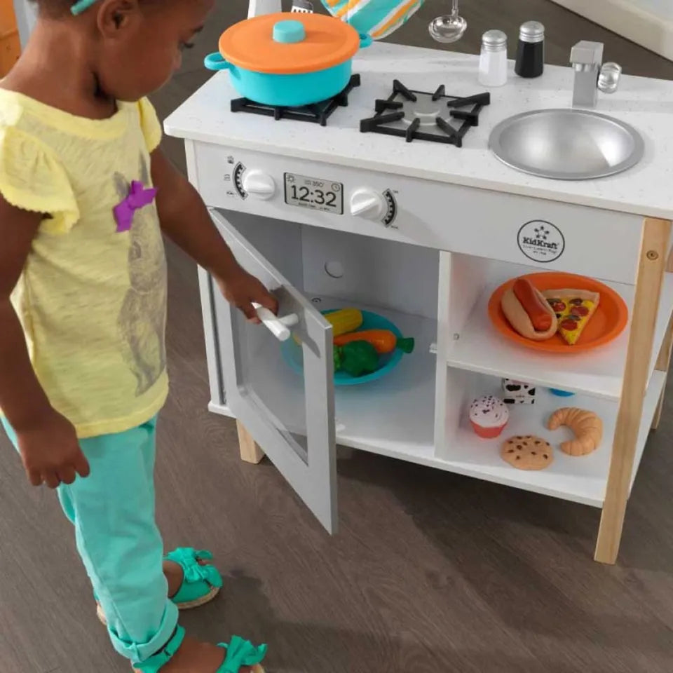 KidKraft - All Time Play Kitchen with Accessories - White - 38 Pieces.