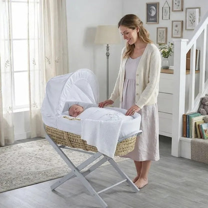 Kinder Valley Teddy Wash Day Moses Basket with Folding Stand
