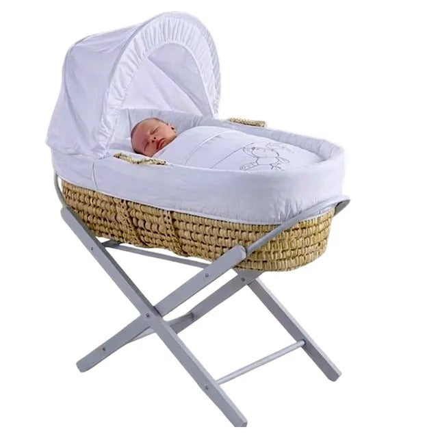 Kinder Valley Teddy Wash Day Moses Basket with Folding Stand