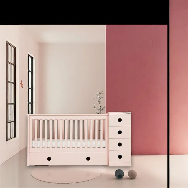 Kinder Valley Tudor Rose Ruby 4 In 1 Luxury Cot Bed (Pink)