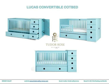 Kinder Valley Tudor Rose Ruby 4-in-1 Luxury Cotbed - Blue