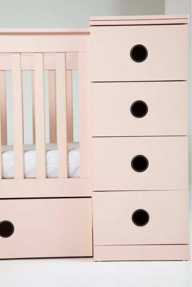 Kinder Valley Tudor Rose Ruby 4 In 1 Luxury Cot Bed (Pink)