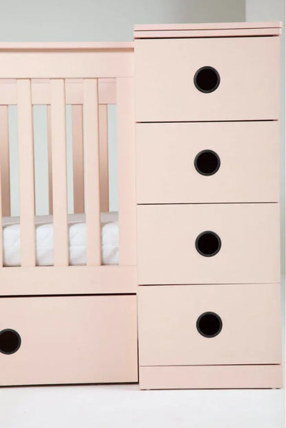 Kinder Valley Tudor Rose Ruby 4 In 1 Luxury Cot Bed (Pink)