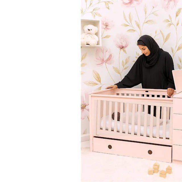 Kinder Valley Tudor Rose Ruby 4 In 1 Luxury Cot Bed (Pink)
