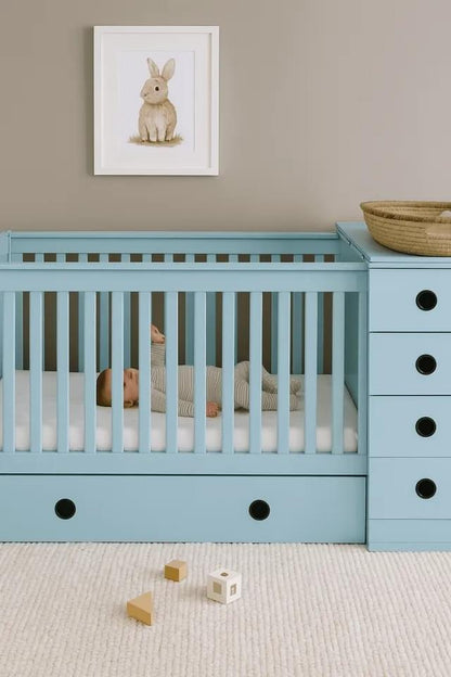 Kinder Valley Tudor Rose Ruby 4-in-1 Luxury Cotbed - Blue