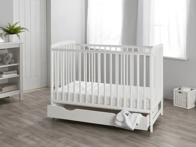 Kinder Valley Melbourne Cot with Drawer (White)