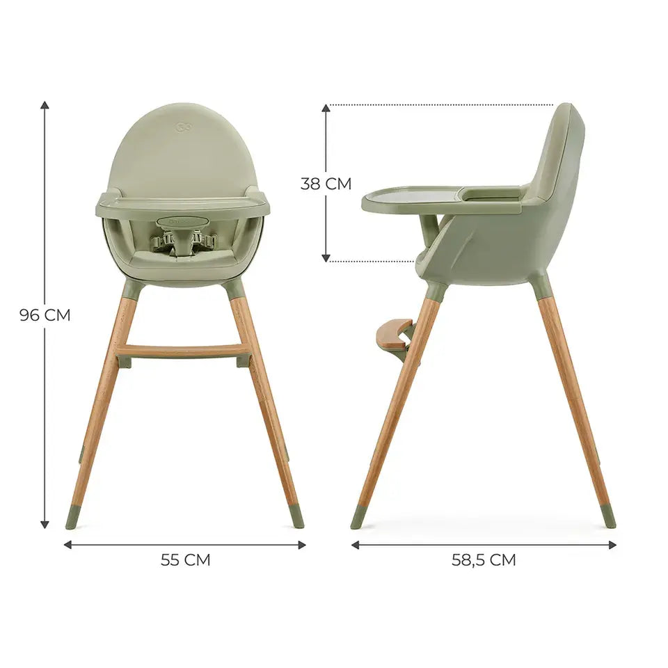 Kinderkraft FINI 2 2-in-1 Wooden High Chair – Green