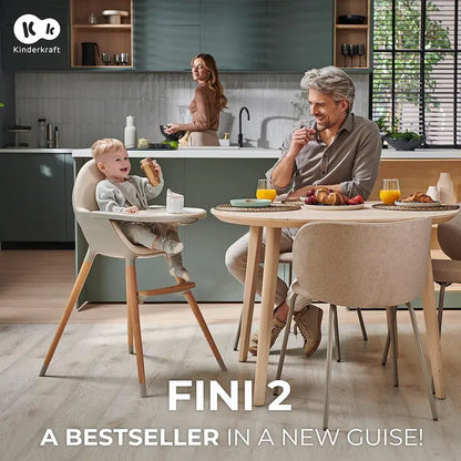 Kinderkraft FINI 2 2-in-1 Wooden High Chair – Green