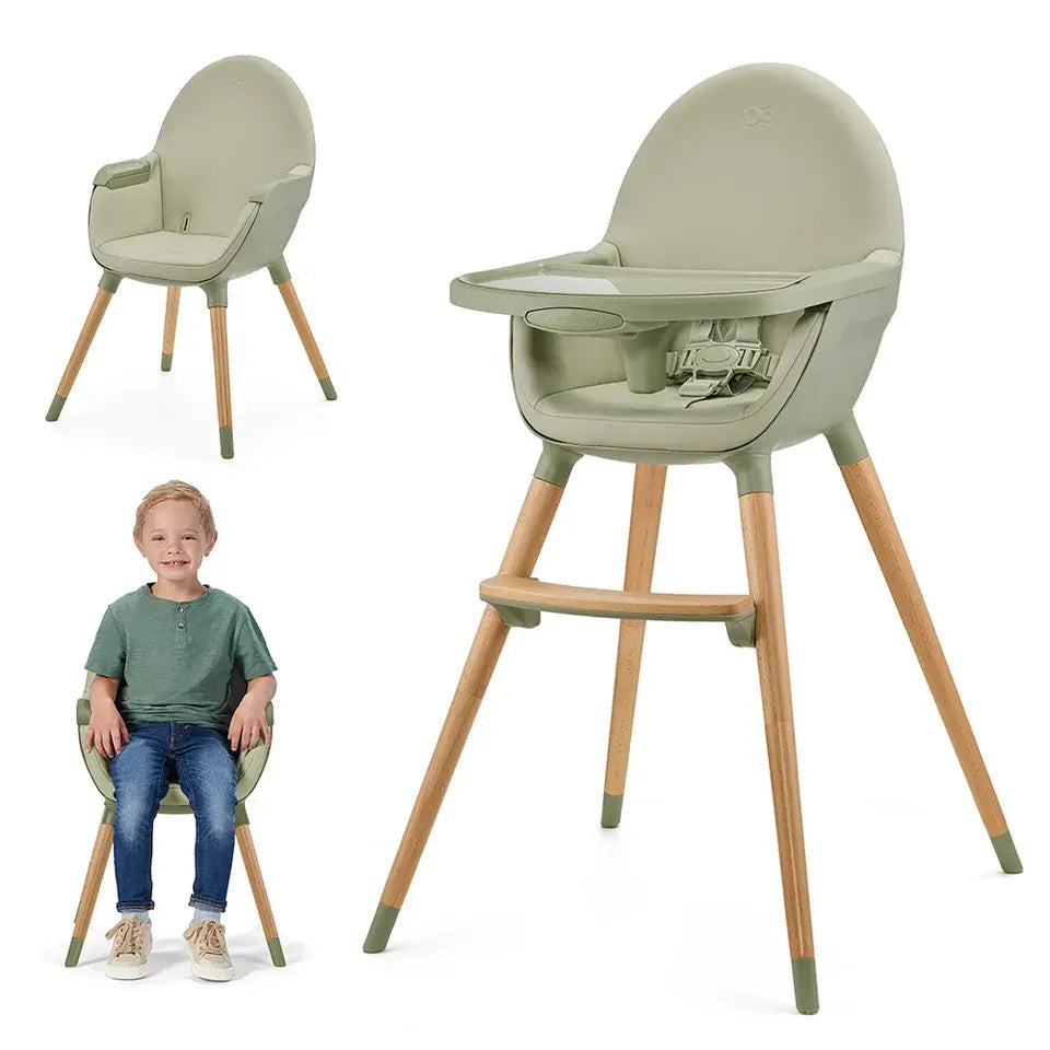 Kinderkraft FINI 2 2-in-1 Wooden High Chair – Green