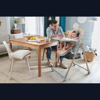 Kinderkraft LASTREE 2-in-1 Baby Bouncer & Feeding High Chair – Wood