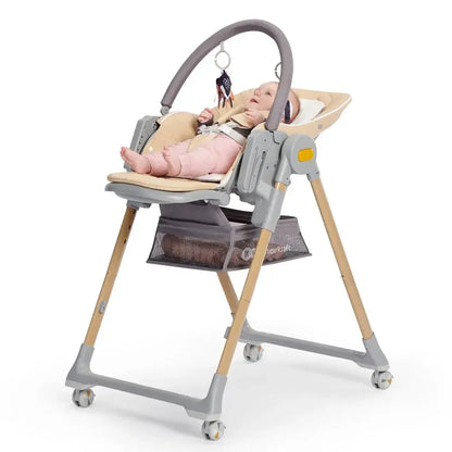 Kinderkraft LASTREE 2-in-1 Baby Bouncer & Feeding High Chair – Wood