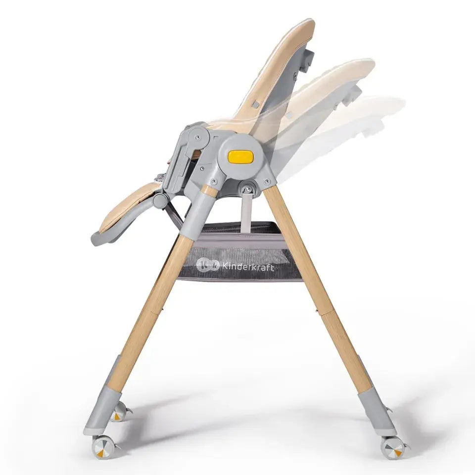 Kinderkraft LASTREE 2-in-1 Baby Bouncer & Feeding High Chair – Wood