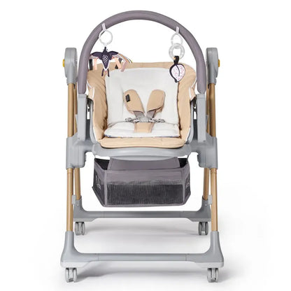 Kinderkraft LASTREE 2-in-1 Baby Bouncer & Feeding High Chair – Wood