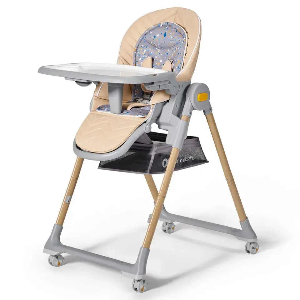 Kinderkraft LASTREE 2-in-1 Baby Bouncer & Feeding High Chair – Wood