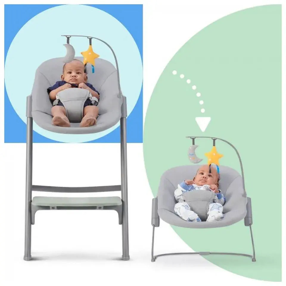 Kinderkraft LIVY 4-in-1 Highchair with Calmee Bouncer – Aster Pink