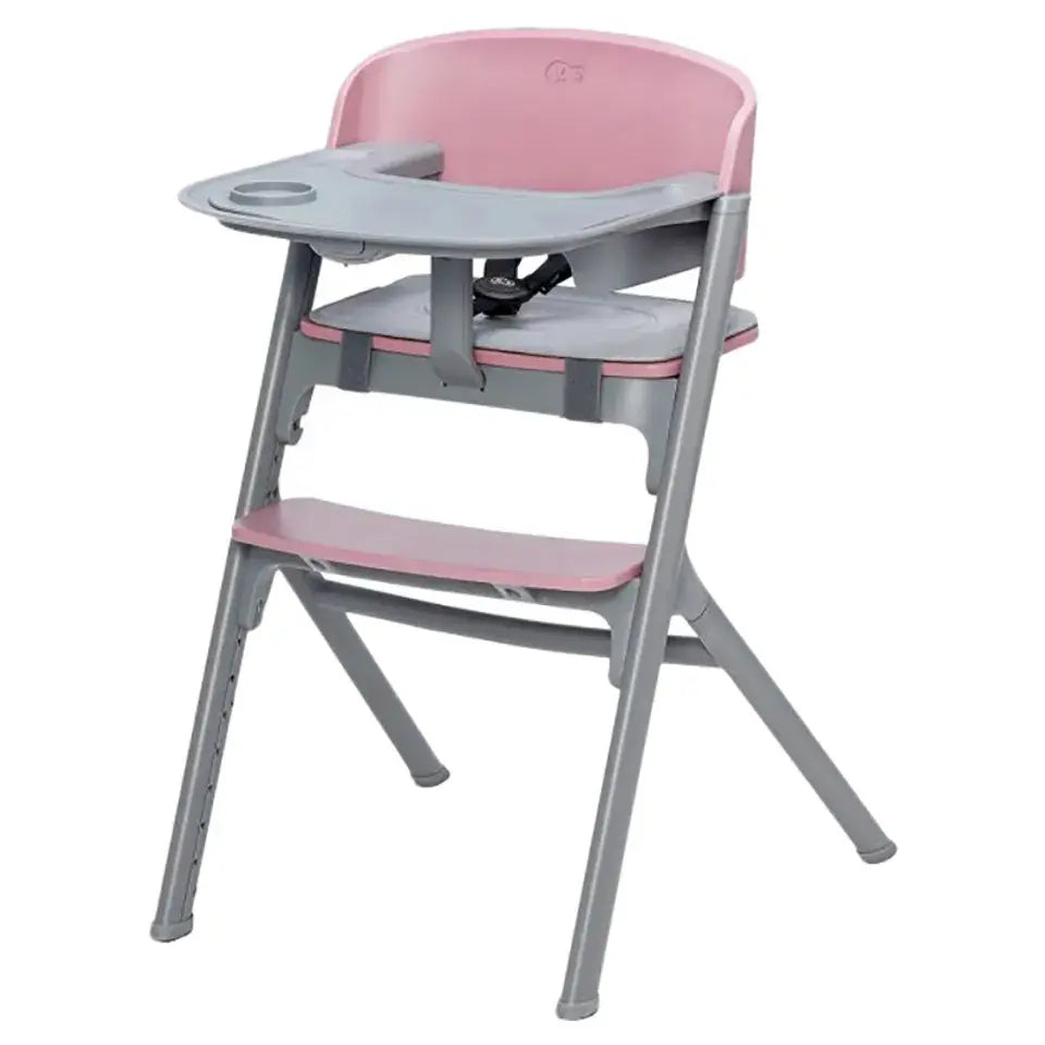 Kinderkraft LIVY 4-in-1 Highchair with Calmee Bouncer – Aster Pink
